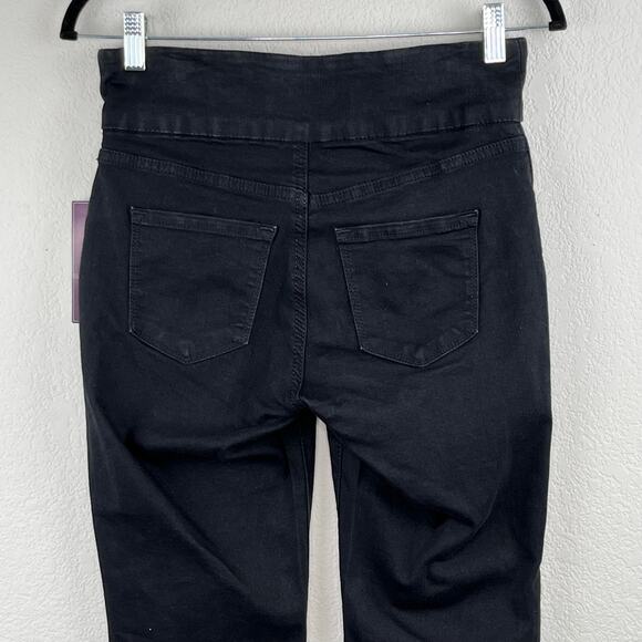 Gloria Vanderbilt Amanda Black Mid-Rise Slim Pull-On Jean Stretch Pants 4/SM NWT - Picture 8 of 14